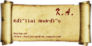 Kállai András névjegykártya