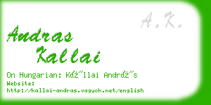 andras kallai business card